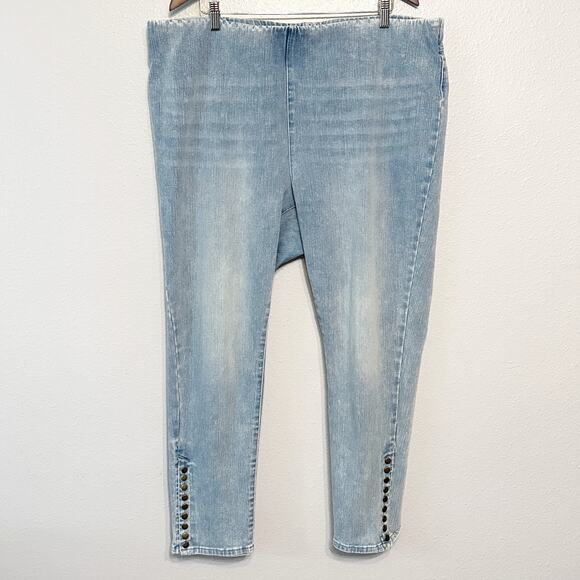 Soft Surroundings Snap Ankles Pull-On Light Wash Blue Jeans Women’s Size 2X - Picture 1 of 12